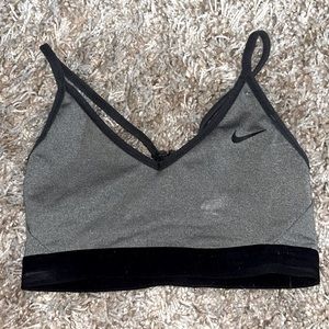 Grey nike sports bra